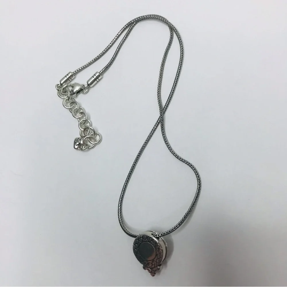 BRIGHTON Silver Brown Gem Pendant Necklace